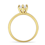 6 Claw Elongated Hexagon Ring Cubic Zirconia 925 Sterling Silver