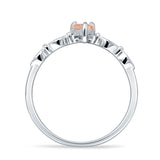 Heart Shaped Milgrain Marquise Vintage Style Promise Ring Cubic Zirconia 925 Sterling Silver