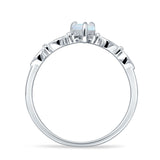 Heart Shaped Milgrain Marquise Vintage Style Promise Ring Cubic Zirconia 925 Sterling Silver