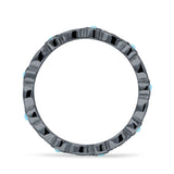 Full Eternity Stackable Band 2.6mm Tarquise Cubic Zirconia 925 Sterling Silver