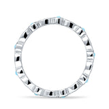 Full Eternity Stackable Band 2.6mm Tarquise Cubic Zirconia 925 Sterling Silver