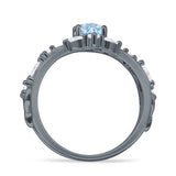 Marquise Split Shank Leaf Floral Ring