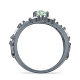 Marquise Split Shank Leaf Floral Ring