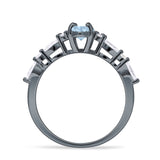 Marquise Split Shank Leaf Floral Ring