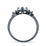 Three Stone Heart Promise Ring Cubic Zirconia 925 Sterling Silver