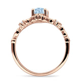 Vintage Style Engagement Ring Marquise Cubic Zirconia 925 Sterling Silver