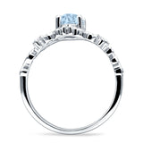 Vintage Style Engagement Ring Marquise Cubic Zirconia 925 Sterling Silver