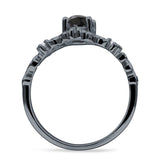 Vintage Style Engagement Ring Marquise Cubic Zirconia 925 Sterling Silver