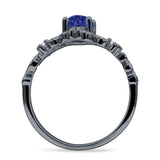 Vintage Style Engagement Ring Marquise Cubic Zirconia 925 Sterling Silver
