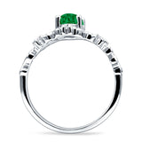 Vintage Style Engagement Ring Marquise Cubic Zirconia 925 Sterling Silver