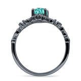 Vintage Style Engagement Ring Marquise Cubic Zirconia 925 Sterling Silver