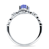 Vintage Style Engagement Ring Marquise Cubic Zirconia 925 Sterling Silver