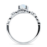 Vintage Style Engagement Ring Marquise Cubic Zirconia 925 Sterling Silver