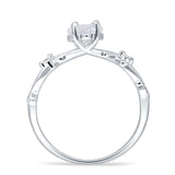 Marquise Split Shank Infinity Twisted Ring Cubic Zirconia 925 Sterling Silver