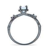 Marquise Split Shank Infinity Twisted Ring Cubic Zirconia 925 Sterling Silver