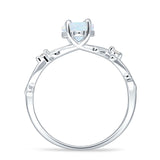 Marquise Split Shank Infinity Twisted Ring Cubic Zirconia 925 Sterling Silver