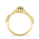 Marquise Halo Beaded Ring Cubic Zirconia 925 Sterling Silver