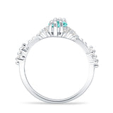 Marquise Halo Beaded Ring Cubic Zirconia 925 Sterling Silver