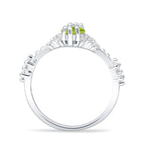 Marquise Halo Beaded Ring Cubic Zirconia 925 Sterling Silver