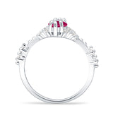 Marquise Halo Beaded Ring Cubic Zirconia 925 Sterling Silver