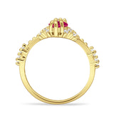 Marquise Halo Beaded Ring Cubic Zirconia 925 Sterling Silver