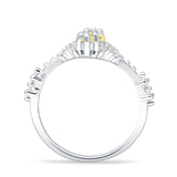 Marquise Halo Beaded Ring Cubic Zirconia 925 Sterling Silver