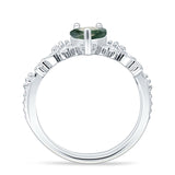 Two Piece Pear Teardrop Bridal Ring