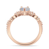 Two Piece Pear Teardrop Bridal Ring