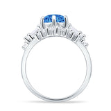 Round Beaded Marquise Vintage Style Cubic Zirconia Engagement Ring 925 Sterling Silver