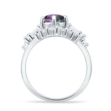 Round Beaded Marquise Vintage Style Cubic Zirconia Engagement Ring 925 Sterling Silver