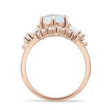 Round Beaded Marquise Vintage Style Cubic Zirconia Engagement Ring 925 Sterling Silver