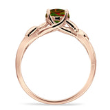 Budding Willow Solitaire Ring Round Cubic Zirconia 925 Sterling Silver