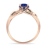 Budding Willow Solitaire Ring Round Cubic Zirconia 925 Sterling Silver