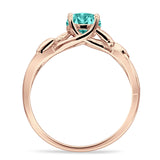 Budding Willow Solitaire Ring Round Cubic Zirconia 925 Sterling Silver