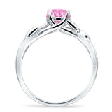 Budding Willow Solitaire Ring Round Cubic Zirconia 925 Sterling Silver