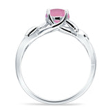 Budding Willow Solitaire Ring Round Cubic Zirconia 925 Sterling Silver