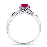 Budding Willow Solitaire Ring Round Cubic Zirconia 925 Sterling Silver