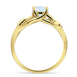 Budding Willow Solitaire Ring Round Cubic Zirconia 925 Sterling Silver