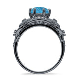 Art Deco Ring Sunflower Design Round Cubic Zirconia 925 Sterling Silver