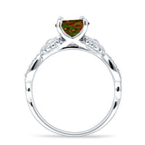 Vintage Style Sunflower Marquise Round Cubic Zirconia Ring 925 Sterling Silver
