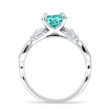Vintage Style Sunflower Marquise Round Cubic Zirconia Ring 925 Sterling Silver