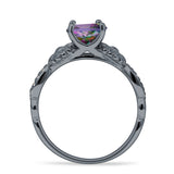 Vintage Style Sunflower Marquise Round Cubic Zirconia Ring 925 Sterling Silver