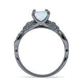 Vintage Style Sunflower Marquise Round Cubic Zirconia Ring 925 Sterling Silver