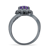 Sunflower Ring Infinity Twisted Round Cubic Zirconia 925 Sterling Silver