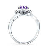 Sunflower Ring Infinity Twisted Round Cubic Zirconia 925 Sterling Silver