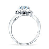 Sunflower Ring Infinity Twisted Round Cubic Zirconia 925 Sterling Silver