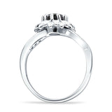 Sunflower Ring Infinity Twisted Round Cubic Zirconia 925 Sterling Silver