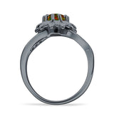 Sunflower Ring Infinity Twisted Round Cubic Zirconia 925 Sterling Silver