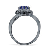 Sunflower Ring Infinity Twisted Round Cubic Zirconia 925 Sterling Silver