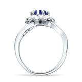 Sunflower Ring Infinity Twisted Round Cubic Zirconia 925 Sterling Silver